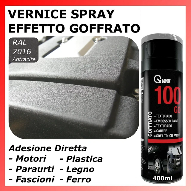 Smalto Spray Testurizzato Grigio Scuro Per Paraurti E Fascioni – Finitura Goffrata – Made In Italy 400ml