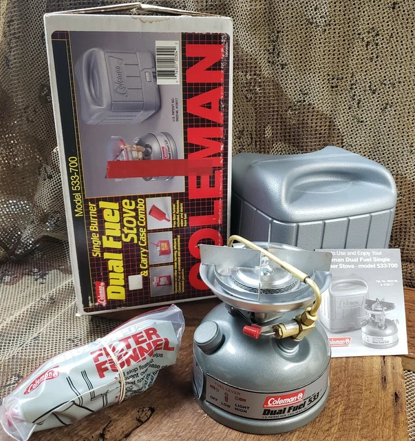 UNFIRED 1993 COLEMAN Model 533700, Dual Fuel, Single Burner Stove, New