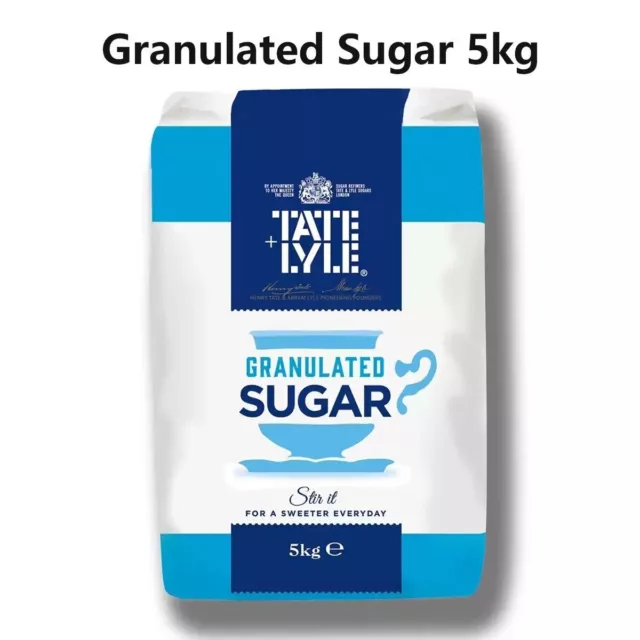 Tate & Lyle Granulated Sugar 5kg Ideal for Cake Tea Coffee White Sugar Bag