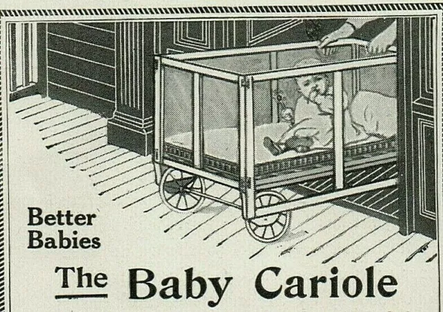 c1909 BABY CARIOLE Victorian FURNITURE Carriage Crib Embossing Co Albany NY 3992