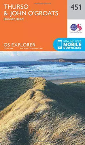 Sistema Operativo Explorer Mappa (451) Thurso E John O Groats Da Ordnance Survey