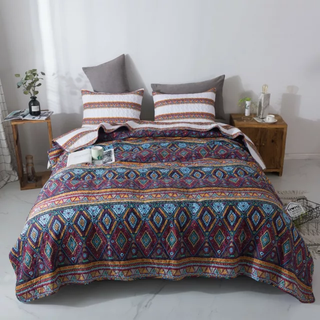 DaDa Bedding Southwestern Aztec Bohemian Desert Tribal Quilted Bedspread Set