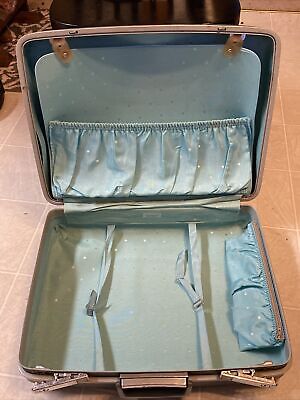 Rare Vintage Samsonite Blue Royal Traveler Medalist Hard Luggage