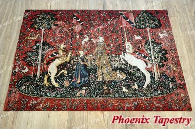 (LARGE) TASTE The Lady & Unicorn Medieval Tapestry Wall Hanging Jacquard Weave 2