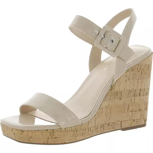 MARC FISHER WOMENS Lukey Cork Open Toe Ankle Strap Wedge Sandals Shoes ...