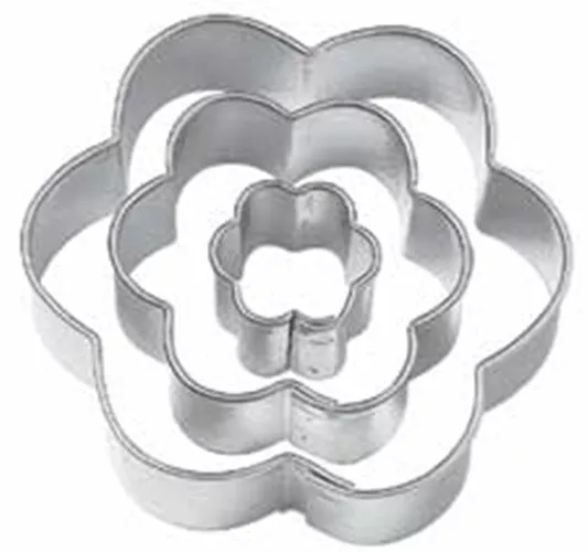 Wilton 3 Piezas Mini Galleta Fondant Glaseado Pasteles Cortadores Floral Flor De