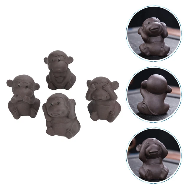 Estatua de mono té de kung fu mascota ver sin kung fu decoración de té