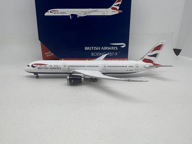 Herpa Boeing 787-9 Dreamliner British Airways – 1/200, Snap-fit, Maquette Avion Avec Support, Collection