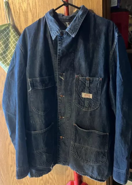 Vintage 50s Montgomery Ward Pioneer Denim Chore Jacket Powr House Early Denim