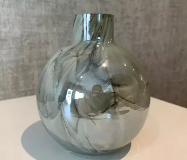 Mini Vase Deko  Modern  Blumenvase Keramik Tischvase grau  rund klein Kugelvase 2