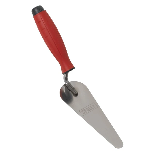 Sealey T1225 Acier Inoxydable Étroit Truelle Ronde - Caoutchouc Poignée - 160mm