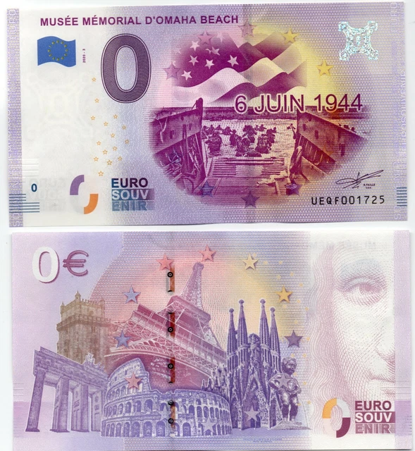 WW2 - Billet souvenir  0€ "Musée mémorial d'Omaha Beach" Edition 2020-3