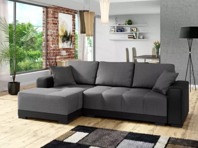 Eckcouch Picasso Ecksofa Couch Moderne Sofa mit Schlaffunktion und Bettkasten