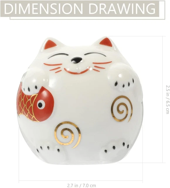 Cat Piggy Bank Ceramic Cat Money Jar Japanese Coin Bank for Kids Savings Jar Gif