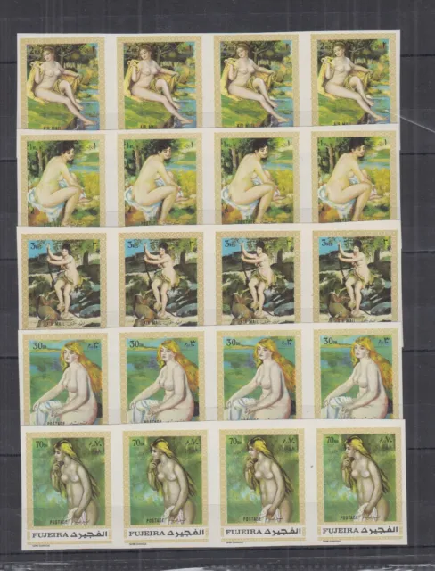 K101. 4x Fujeira - MNH - Art - Nude - Paintings - Imperf.