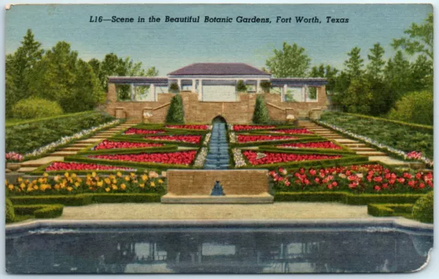 Postcard - Scene in the Beautiful Botanic Gardens, Fort Worth, Texas