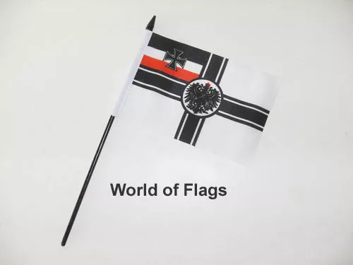 GERMAN IMPERIAL SMALL HAND WAVING FLAG 6" x 4" Germany WW1 Table Desk Display