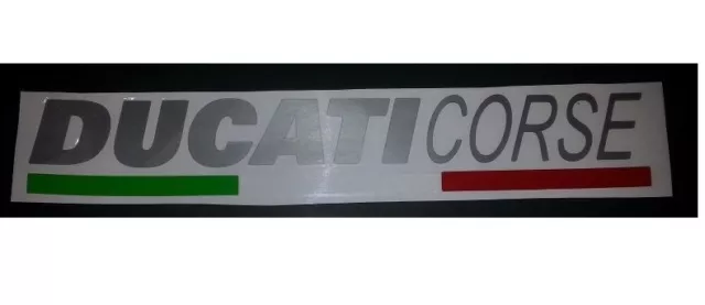 Ducati Corse vinyl sticker / decal Silver, Chrome etc etc 300mm x 50mm, Qty 1