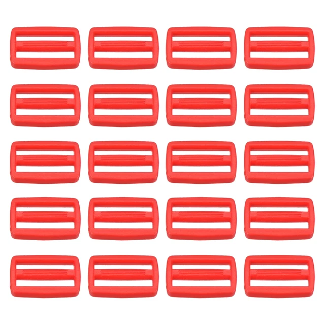 Paquete de 1" 100 hebillas deslizantes Tri-Glide correa cierre de correa rojo