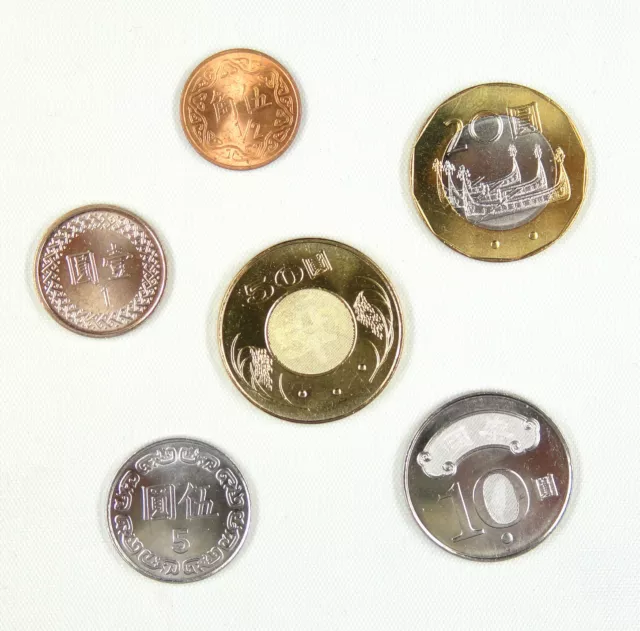 Taiwan coins set of 6 pieces UNC