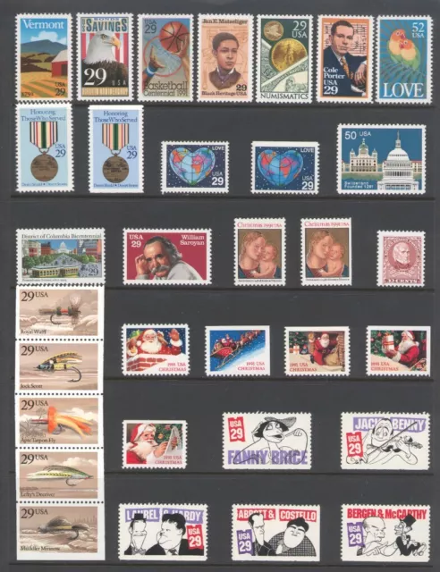 1991 U.s. Commemorative Year Set *61 Stamps* With Wwii Sheet & Airmails Mint-Nh