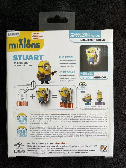 Official Minions (Stuart Mini - On) 3D Deco Mini Light - New & Sealed 2