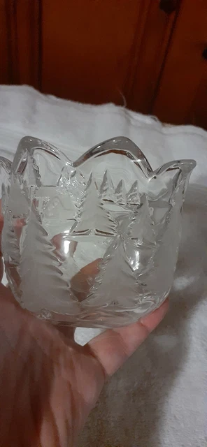 Mikasa ~ Christmas Story ~ Votive Candle Holder, 3 1/4" Clear Glass, Germany