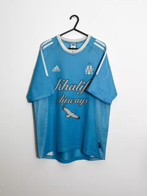 Rare OL Marseille 2002/03 Away Football Shirt Authentic Adidas Adult Mens (S)