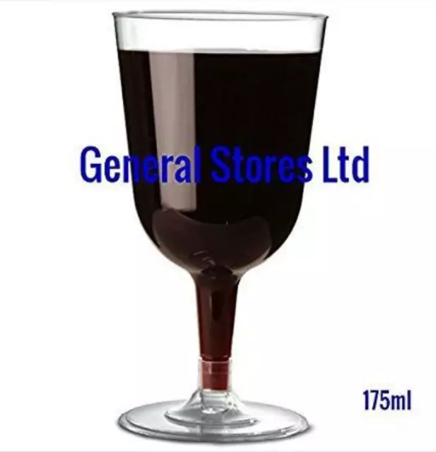 75 x Clear Plastic Disposable Party WINE Glass Glasses - 200ml