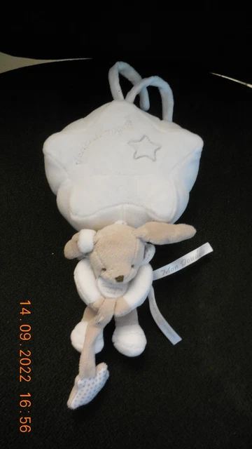 DOUDOU ET COMPAGNIE peluche musical lapin blanc Céleste étoile