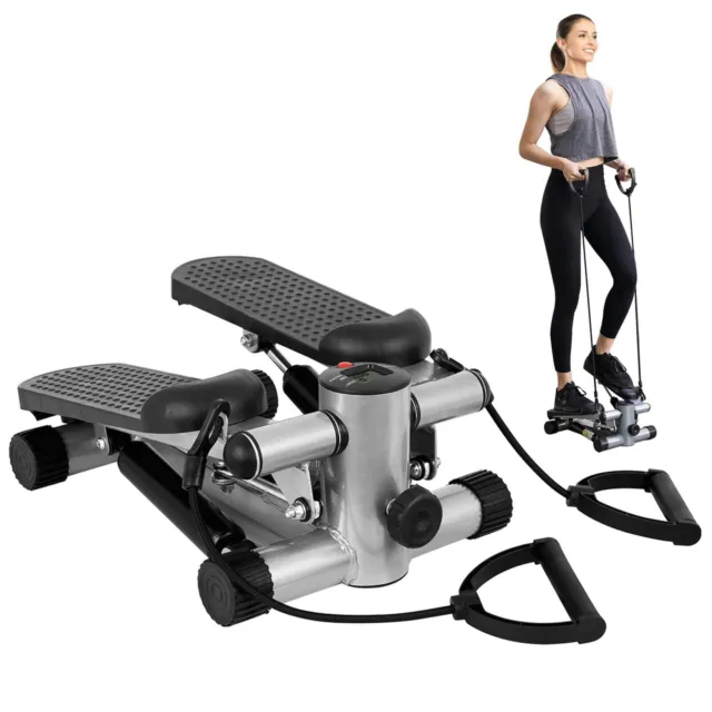 Stepper Exercise Machine w/Resistance Bands LCD Monitor 330LB Weight Capacity US