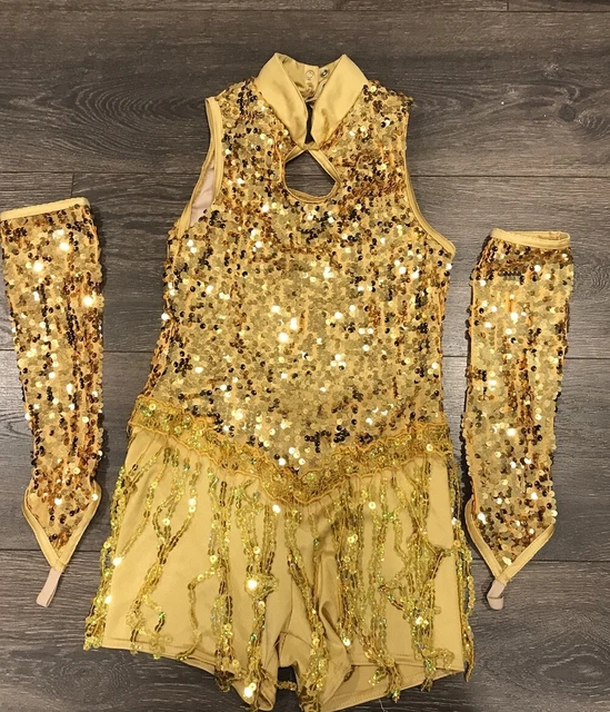 WEISSMAN GIRLS DANCE Costume Dress Up Gold Sequin Sparkle LC $19.95 -  PicClick