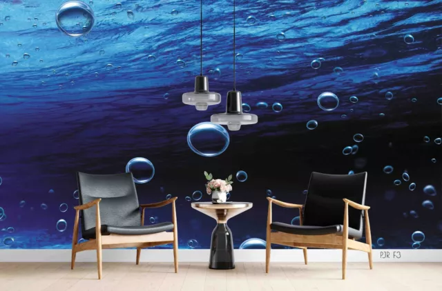 3D Blue Ocean Bubble Wall Murals Wallpaper Murals Wall Sticker Wall 298