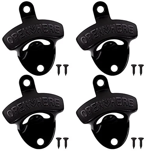 Ouvre-Bouteille Mural 4pcs Décapsuleur de Bouteilles de Soda Bière avec Vis d...
