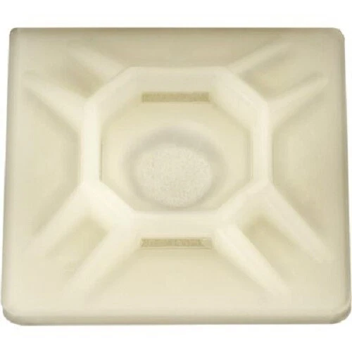 10 Natural Nylon Cable Tie Mounts with Adhesive