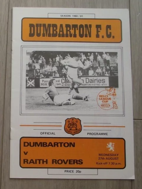 1980-81 (Aug) Dumbarton v Raith Rovers - Scottish League Cup