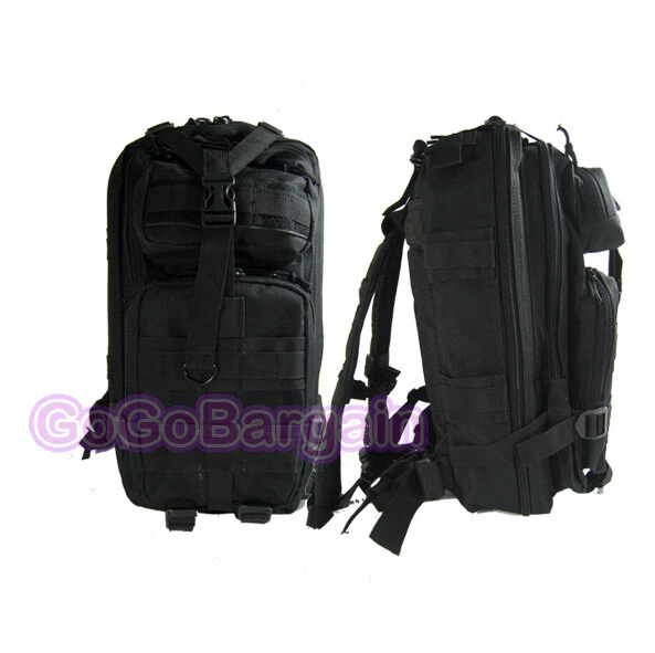 Tactical Survival Day pack Camping Hiking Molle Backpack Rucksacks 24L Bag Black
