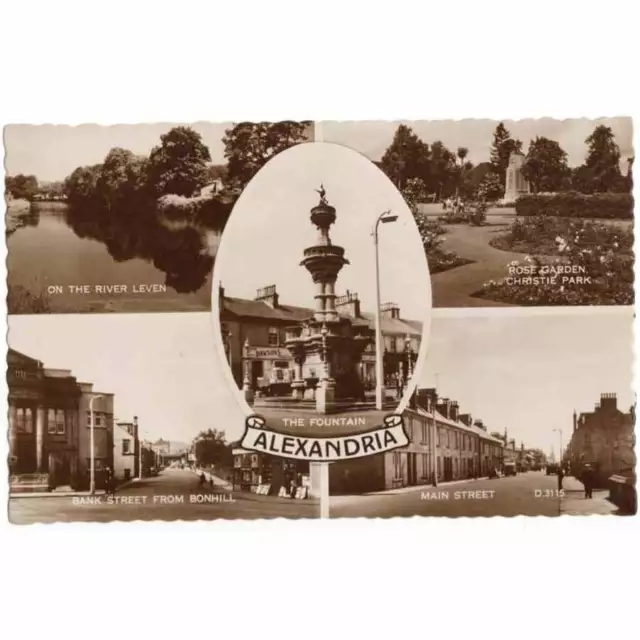 ALEXANDRIA Dunbartonshire, Multiview RP Postcard Unposted