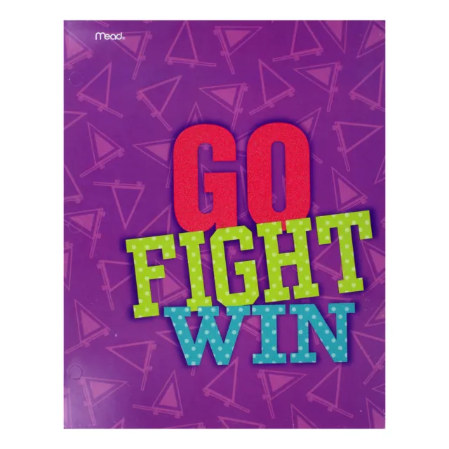 Mead All-Around Girl "Go Fight Win" 2-Pocket Portfolio Folder, 12 x 9 3/8