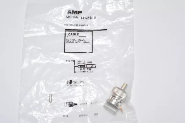 NEW AMP TE Connectivity 5413589-8  RF Coaxial Connector, BNC Coaxial, Straight P
