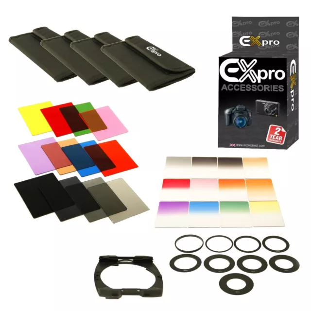 24 Square Coloured/Graduated Filter Set Holder Compatible Cokin P-Series LF78