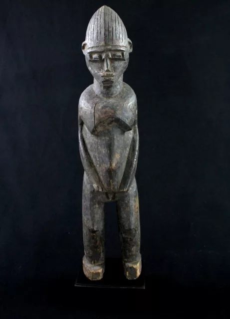 Arte Africano - Antico Fetish Bateba Lobi Su Base IN Legno - 45,5 CMS