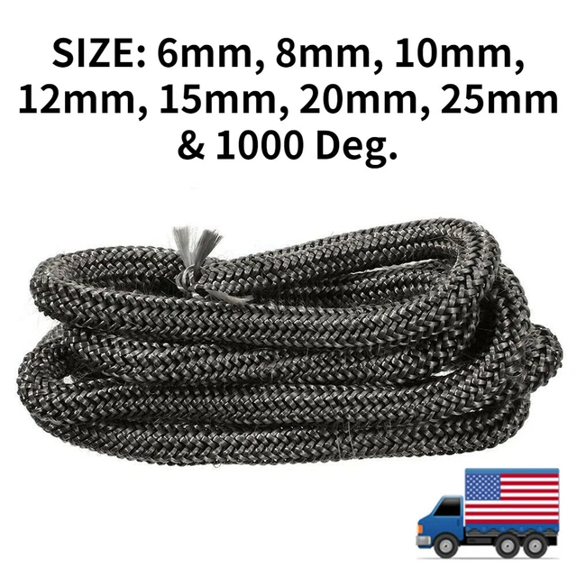 FIBERGLASS WOOD STOVE Rope Gasket Graphite High Temp Tape Fire Door
