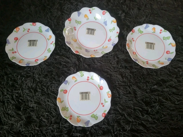 lot de 4 assiettes plates arcopal fleur narcisse vintage 70's