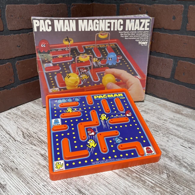 Magnet Pacman VINTAGE TOMY PAC Man Magnetic Maze Game Board & Box 1982 INCOMPLETE £45 ...