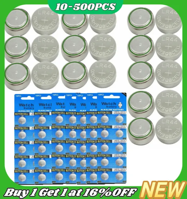 10-500×AG13 LR44 Batteries SR44 L1154 357 A76 Button Coin Cell Alkaline Battery