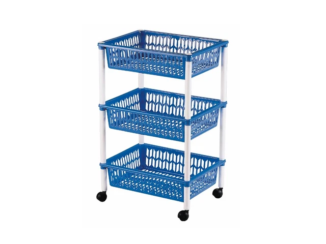 Carrello Con Ruote Guapissimo 3 Cesti 1563 Azzurro Heidrun