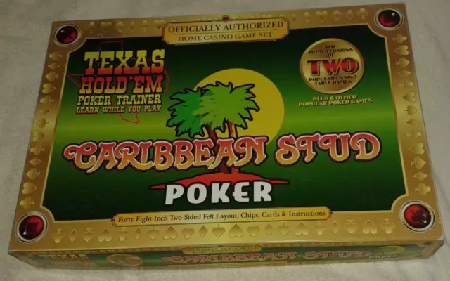 Texas Hold 'Em borchie caraibiche + altri 8 giochi di poker set con chip tappetino da tavolo 48