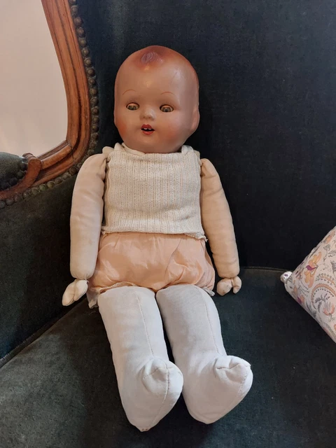 Corps De Poupée Ancien Jumeau - Tête Bisque Articulée à Boules - 35 Cm - Repro