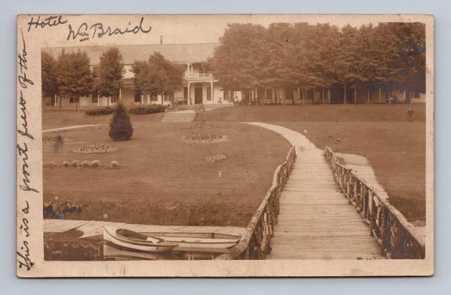Hotel McBraid? Lake Harbor Michigan RPPC Antique Photo Postcard UDB 1906